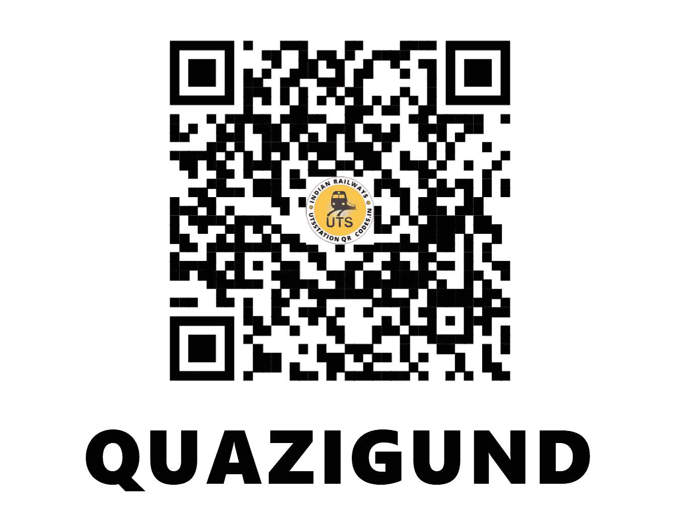 UTS QR Code for QUAZIGUND - QG - NR (JAMMU AND KASHMIR)